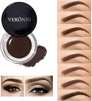 VERONNI Eyebrow Cream,Brow Color Long Lasting Waterproof Eyebrow Pomade Gel,Eyebrows Enhancers Smooth Eye Brow Makeup 0.75oz（#01 Dark Brown)）