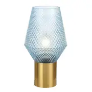 Renesmee Sculpture Smokey Blue Art Glass Table Lamp