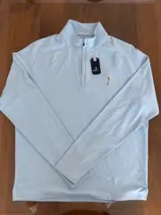 NWT MEN'S JOHNNIE-O BAIRD 1/4 ZIP PULLOVER, SIZE: S, COLOR: LIGHT BLUE (M18)