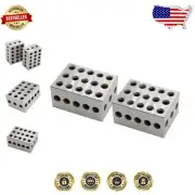Ultra-Precision 2x3x4-Inch Steel Parallel Blocks with 23 Holes - 11 Pounds