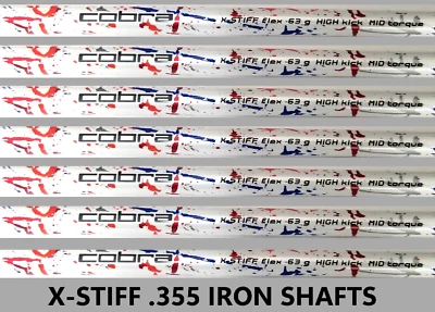 X STIFF Cobra Logo 4-Wedge GRAPHITE IRON SHAFTS 355 63g SET of 7