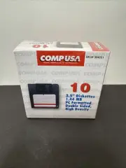 10 pack New Sealed COMP USA 3.5" Floppy Diskettes 1.44MB Double Sided HD