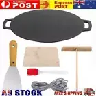 34cm Cast Iron Induction Crepes Pan Baking Cookie Pancake/Pizza Bakeware Kitchen