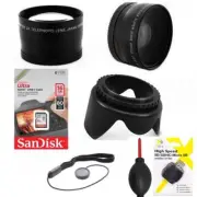 WIDE ANGLE MACRO LENS + TELEPHOTO ZOOM LENS 16GB KIT FOR NIKON D3100 D3200 D5000