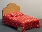 Dollhouse Miniature Bed Double Size Red White 1:12 scale E120 Dollys Gallery