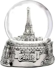 Mini Silver Paris Eiffel Tower Snow Globe, (2.5 Inches Tall) Paris Snow Globes Collection
