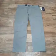 34 Heritage Courage Pants Mens 39x28 Grey Shark Twill Tencel Straight Leg