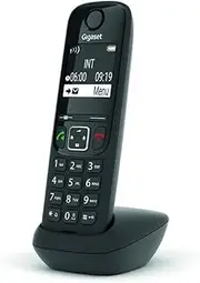 Gigaset AS690HX - DECT Handset with Charging Cradle - Premium Cordless Phone for Router and DECT Base - Fritzbox Compatible - High Contrast Display - Brilliant Audio Quality - Black