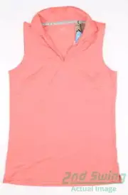 New Womens Puma Cloudspun Coast Sleeveless Polo Small S Carnation Pink MSRP $50