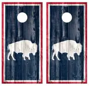Buffalo Barnwood Cornhole Board Wrap LAMINATED Wrap Decal Vinyl Sticker #Buffalo