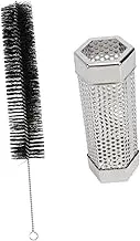 Mipcase 1 Set Stainless Steel Barbecue Smoker Tube Includes Smoker Tube Bbq Brush for Outdoor Grilling Durable Easy to with Cherry Hickory Pecan Chips
