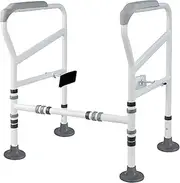 Foldable Toilet Safety Frame, Toilet Support Frame Free Standing Support Safety Rails Rail Surround Mobility Aid Bathroom Handrail Grab Bar for Disabled Elderly Pregnant