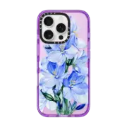 iPhone 16 Pro Impact Case Blue flowers