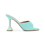 [Amina Muaddi] Amina Muaddi-Green Lupita Crystal Dust 95 Satin Sandals-Donna 39 IT