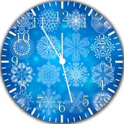 Snowflakes Frameless Borderless Wall Clock Nice For Gifts or Decor W351