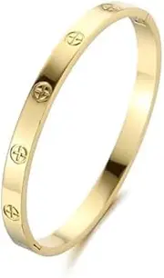 [YCSLYW] Women's Stainless Steel Bracelet Jewelry Crystal Bracelet With Cube Zircon Hinge Jewelry oval Bangle Witness the Gift of Love