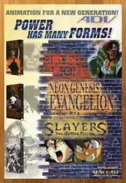 1998 Black Lion/Evangelion/Slayers Vintage Print Ad/Poster Anime VHS Video Art