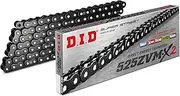D.I.D 525ZVM-X2-118ZB Bike Chain with Caulking Joint BK&BK (Black) X-Ring