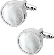 [Jonwo] Tuxedo Cufflinks and Studs Set Mother of Pearl Men Dress Cuff Links Buttons Set Formal Business Wedding