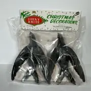 Vintage Shiny Brite Turtle Doves Christmas Tree Plastic Decorations
