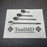 Snap-on Tools USA NEW 4pc 1/4" Drive Fine Tooth Chrome Handle Ratchet Lot Set