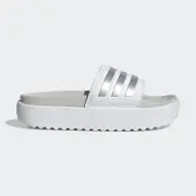 Adidas Adilette Platform Slides - Cloud White / Zero Metalic / Grey (IE9703)