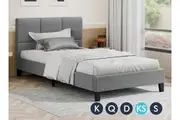 ALFORDSON Bed Frame Wooden Platform Mattress Base Fabric Grey