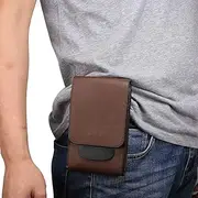 Leather Cell Phone Holster with Belt Loop Case Compatible with Samsung Galaxy Note 10+, Note 10 Lite, S10 Lite,S10, S10 Plus, J4+,S9+,S8+, S7edge+, Man Holster, Carrying Case Phone Pouch (Color : COF