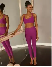 Beyond Yoga Spacedye Well Rounded Stirrup Legging Magenta Heather NWT Size Small