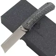 QSP Hedgehog Denim Sculpted Micarta Folding Pocket Knife Slip Joint