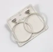 BRIGHTON New With Tags ASTRID Large Post Hoop Earrings Silver Plated Pouch #1470