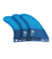 SURF FINS,MODII : 3 FIN THRUSTER (FUT) COMPATIBLE (M5 medium fins) BLUE