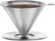 Zwilling J.A. Henckels Japan Z1024-005 Stainless Steel Coffee Dripper Paperless Filter, for 1 to 4 Cups, Dishwasher Safe
