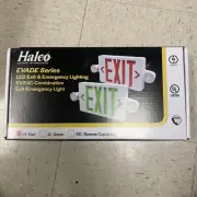 Halco 95005 LED Combo Exit Sign w/ Lights Red Letters - 120/277V - NiCad Battery