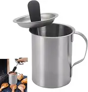 Grilling Basting Pot and Brush | Basting Pot with Brush for Cooking | BBQ Basting Pot with Basting Brushes Set, Stainless Steel Barbecue Sauce Pot with Brush