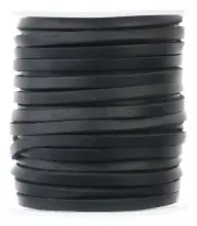 1/8" Black Leather Flat Cord - 3.5mm Genuine Cowhide Leather Strap 25 50 Ft