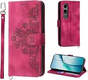 [AsWant] Wallet Case for OnePlus Nord CE 4 Lite 5G - Premium Leather Flip Protective Case Magnetic Cover with Stand Function (Red)