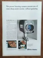 1966 Bell & Howell Focustronic Super 8 Camera Photo Vintage Magazine Print Ad