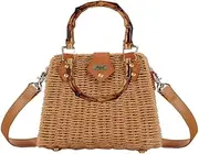 [Abuyall] Women's Retro Handbag Kiss Lock Shoulder Bag Vintage Purse Flowers