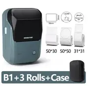 Mini Label Thermal Printer Niimbot B1 Portable Self-Adhesive Printer For Stickers Round Labels Rolls UV Tag Bluetooth Printer B1 Add 3Rolls Case