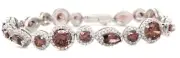 Micro Pave 925 Sterling Silver Bracelet Rhodium Plating With Chocolate And