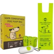 Compostable Dog Poop Bag with Handles, 60 Counts with Holder, Doggie Poop Bag...