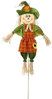 ANDRESLAD Scarecrow Toy Yard Decoration Standing Figure Bamboo Fabric Outdoor Decor Random Color