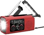 Solar Power Hand Crank Radio - AM/FM/NOAA Weather Radio | 3-Way Charging emergencyy Power Bank, Crank with Power Bank for Travel, Outdoor Camping, Long Road Trips, emergencyy Use Indoors & Outdoors