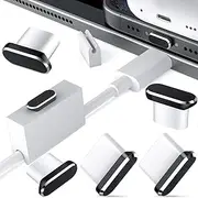 5 Pack USB C Anti Dust Plug for iPhone 16e 16 15 Pro Max Samsung S25 Edge S24 Ultra A26 A56 Galaxy S23, Protector Clip Fixer Type C Charging Port Cover for Google Pixel 9a, USBC Dust Plug for OnePlus