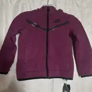 Nike Sportswear Tech Fleece Little Kids Hoodie 86H052-P9E Purple Size S