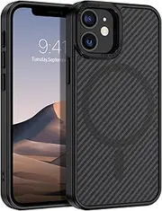 BENTOBEN Carbon Fiber for iPhone 12 Mini Case [Compatible with MagSafe] Magnetic iPhone 12 Mini Phone Case Slim Fit Shockproof Women Men Protective Cases Cover for iPhone 12 Mini 5.4" 2020, Black