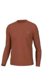 Huk Waypoint Long Sleeve Polyester/Spandex Upf 50+ - Baked Clay - XXLarge