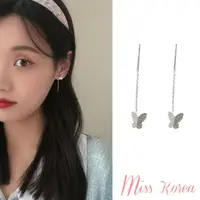 在飛比找momo購物網優惠-【MISS KOREA】S925銀針耳環 蝴蝶耳環/韓國設計