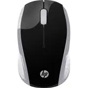 HP 200 Mouse - Radio Frequency - USB - Optical - 3 Button(s) - Pike Silver - Wireless - 1000 dpi - Scroll Wheel - Symmetrical